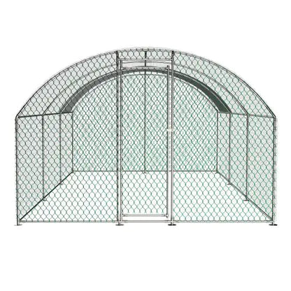 Large Chicken Coop Metal With Waterproof And UV Cover, Dome Shape Walk-In Fence Chicken Coop For Outdoor And Yard Farm Use