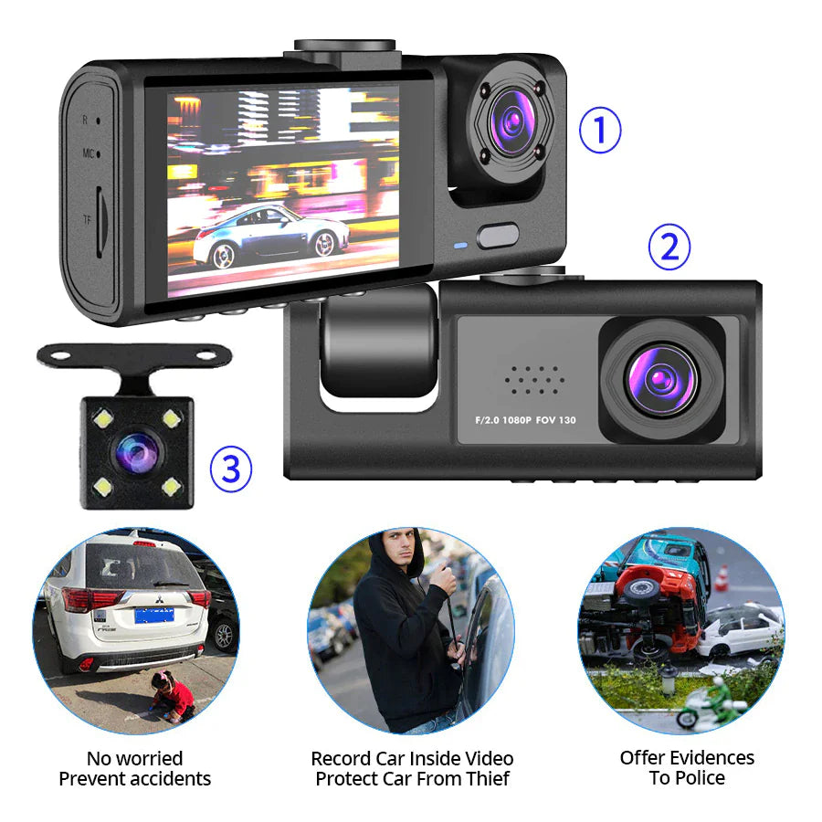 Dual HD 1080P Car Dash Cam with G-Sensor