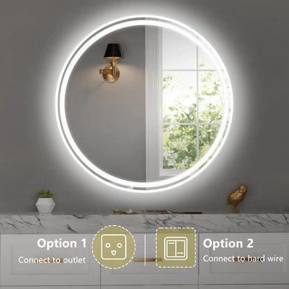 28 Inch Round LED Bathroom Mirror - Wall Mounted