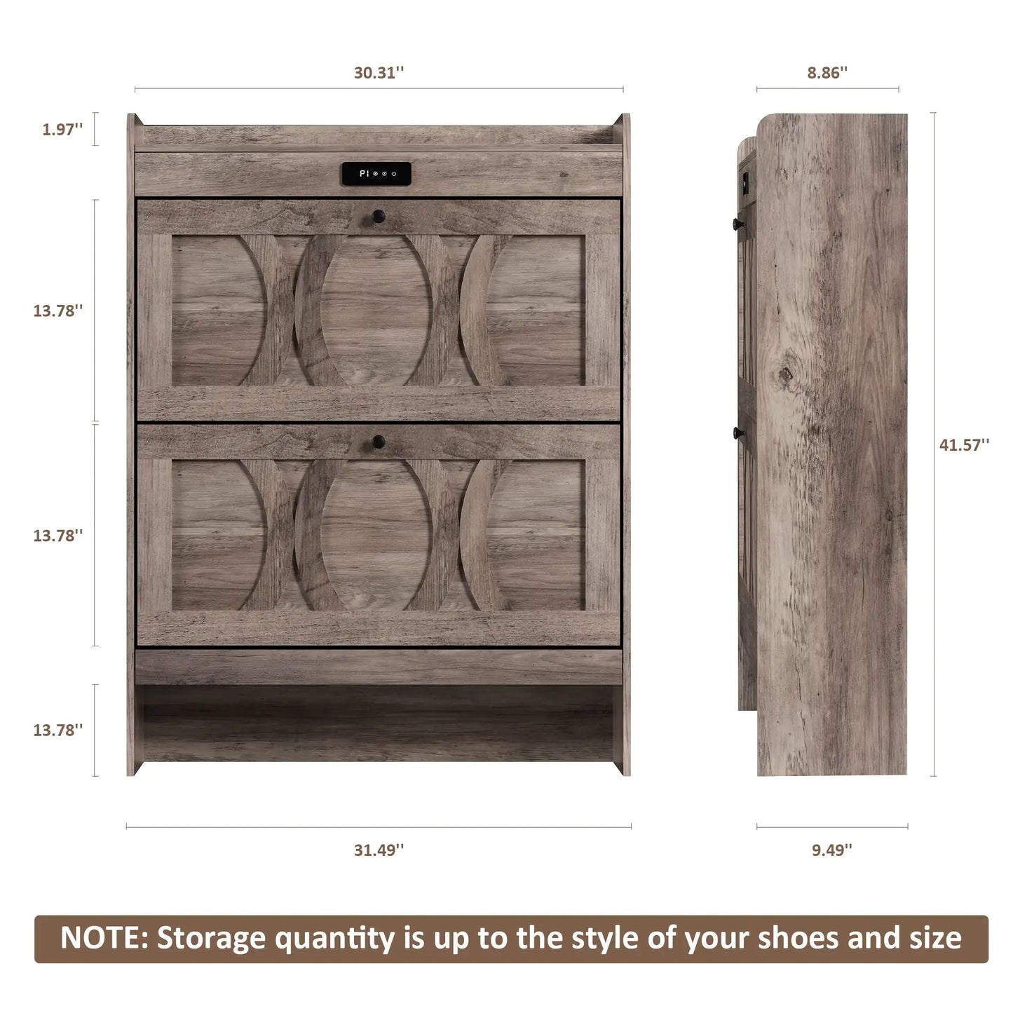 AristoLux Touchscreen LED Deoderizing Shoe Cabinet