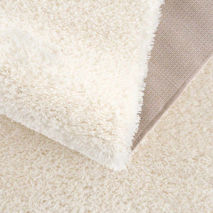 Crevalo Cream Subtle Wavy Abstract Modern Minimalist Polyester Machine Woven Area Rug