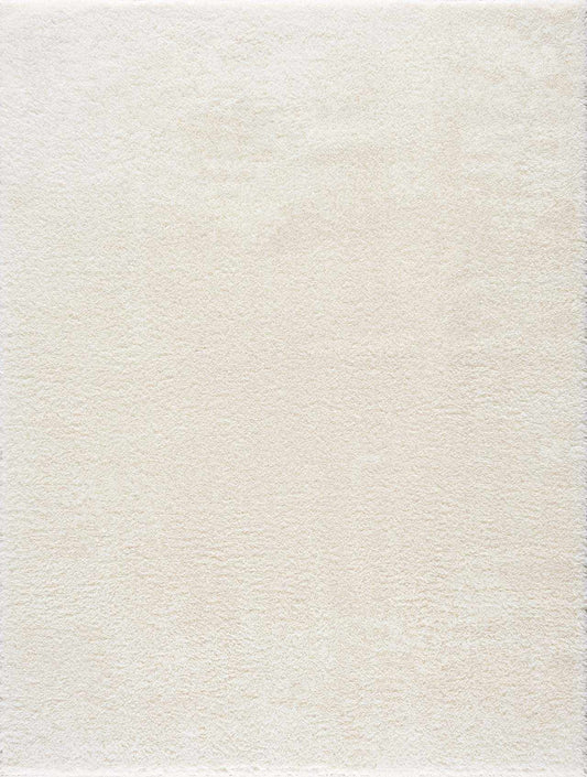 Crevalo Cream Subtle Wavy Abstract Modern Minimalist Polyester Machine Woven Area Rug
