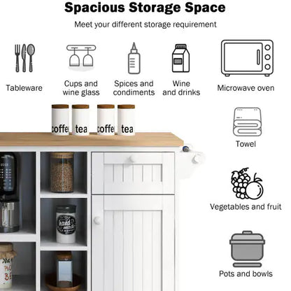 Rolling Kitchen Storage Cart with Locking Wheels