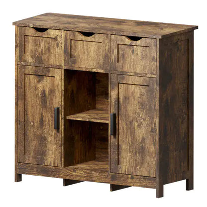 Elegant Vintage Wooden Storage Unit with Adjustable Shelving