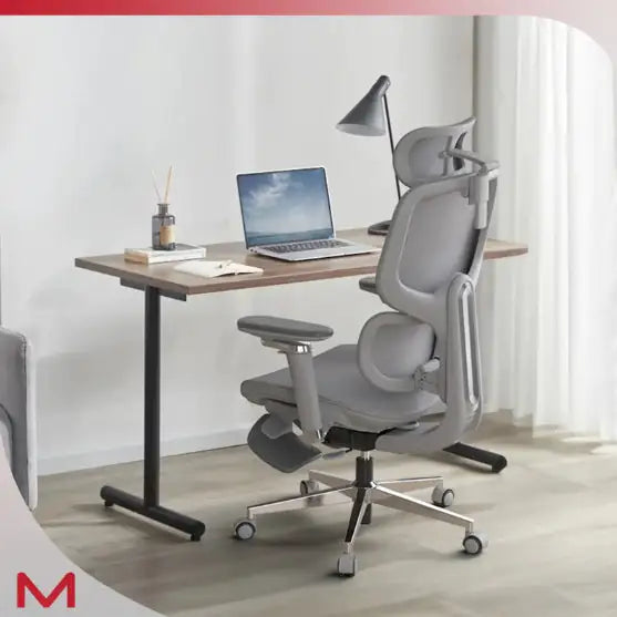 High-Back Ergonomic Chair with Adaptive Lumbar Support