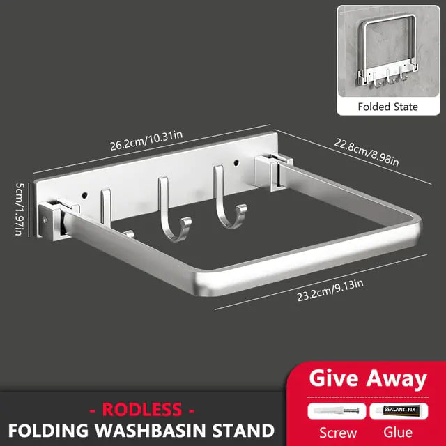SpaceSaver Foldable Towel Rack