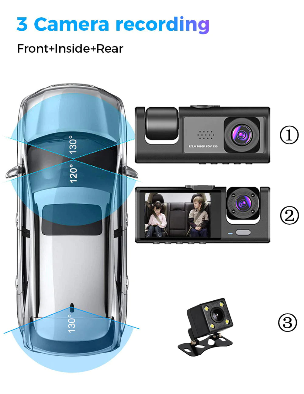 Dual HD 1080P Car Dash Cam with G-Sensor