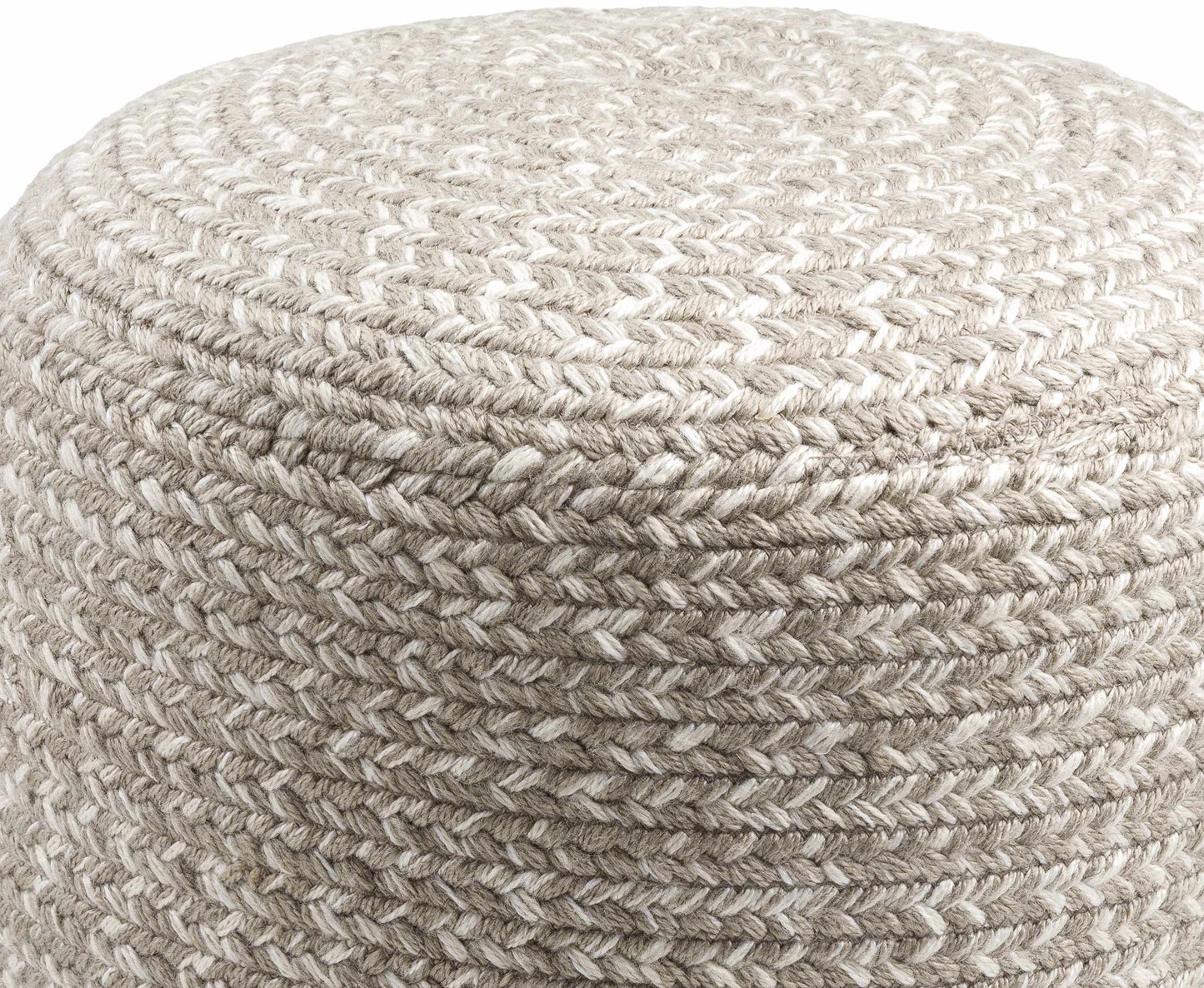Tonanitla Natural Fiber Light Gray Knitted Pouf