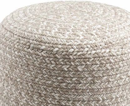Tonanitla Natural Fiber Light Gray Knitted Pouf