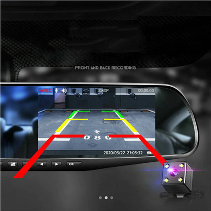 Optimax Pro 1080P HD Dual-Lens Car DVR Mirror Cam
