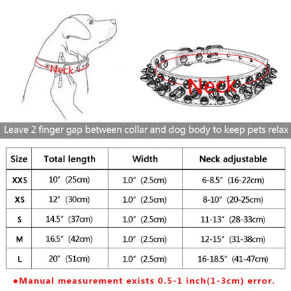 Rugged Leather Spiked Collar for Dogs and Cats