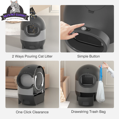 Say goodbye to scooping! 🐾✨ Meet the ultimate Self-Cleaning Cat Litter Box with WiFi & app control! Perfect for multiple cats and designed for easy living! 🐱💖
