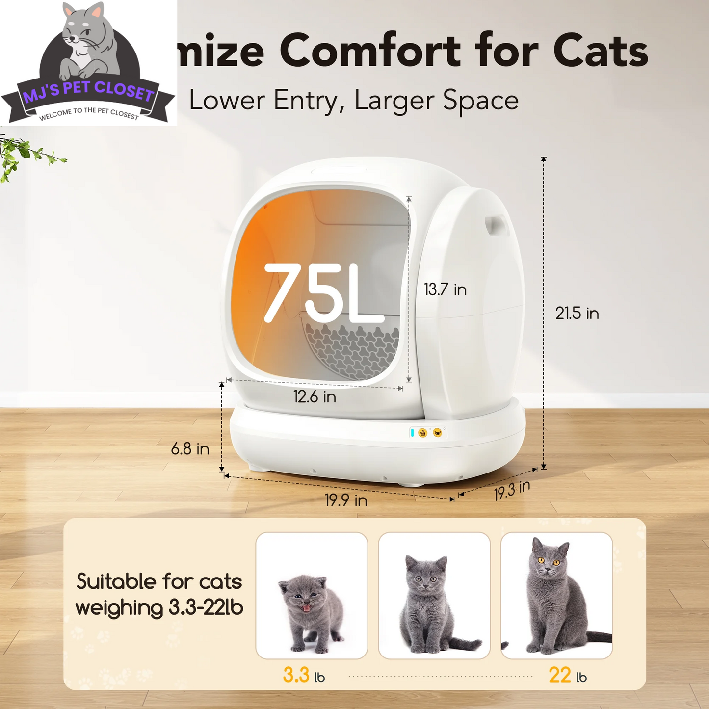 Say goodbye to messy litter boxes! Meet the Smart Self-Cleaning Cat Litter Box with APP Control and Safety Features! 🐾✨ #CatLovers #SmartHome