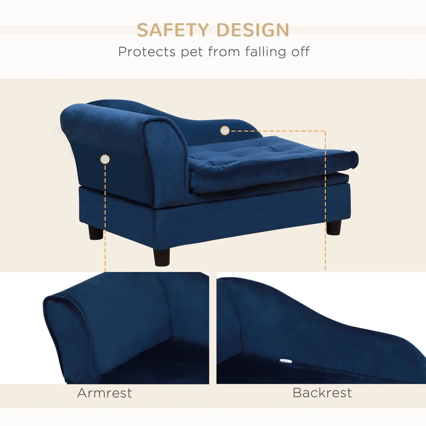 Luxury Small Dog Bed w/ Hidden Storage