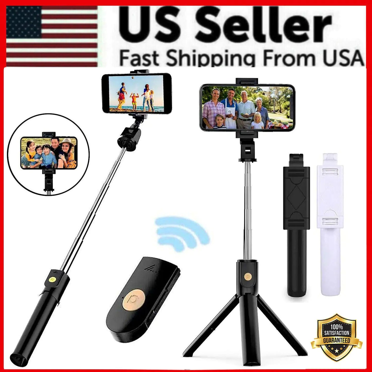 Selfie Stick Tripod with Remote for iPhone Samsung