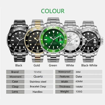 TEVISE Men's Casual Quartz Watch