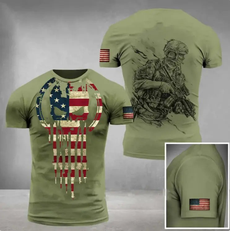 Military Printed 3D T-Shirt