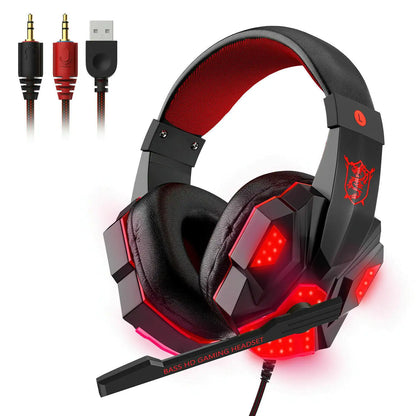 3.5mm LED Gaming Headphones Stereo Bass Surround