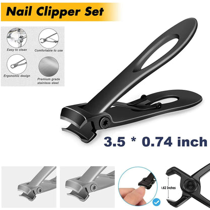 Professional Grade Wide-Jaw Stainless Steel Nail Clippers
