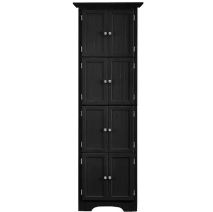 Elegant Multipurpose Storage Cabinet: Modern Black, 4-Tier